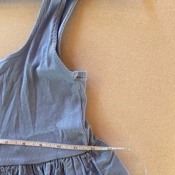 Zara Light Blue Ribbed Top - Picture 4 of 6